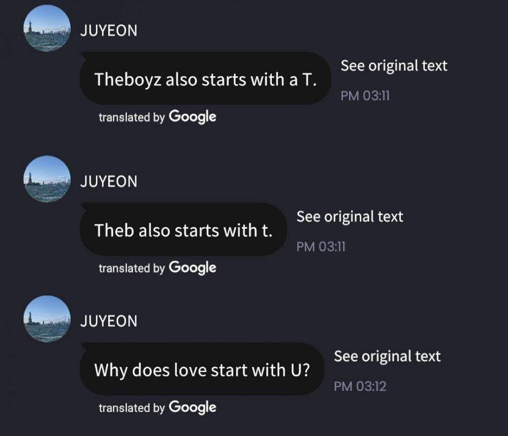 Tangkapan layar unggahan Juyeon The Boyz (universe-official.io/theboyz)