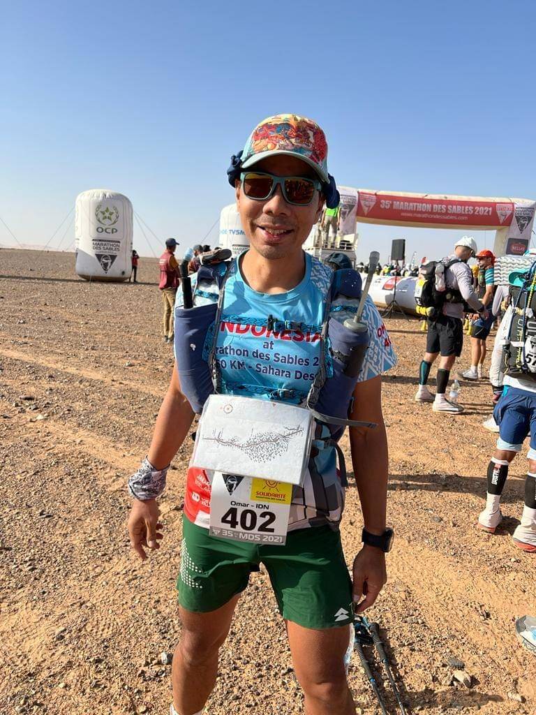 Pelari Indonesia, Agoes Omar, di Ultra Marathon Sahara (dok. Pribadi/Agoes Omar)