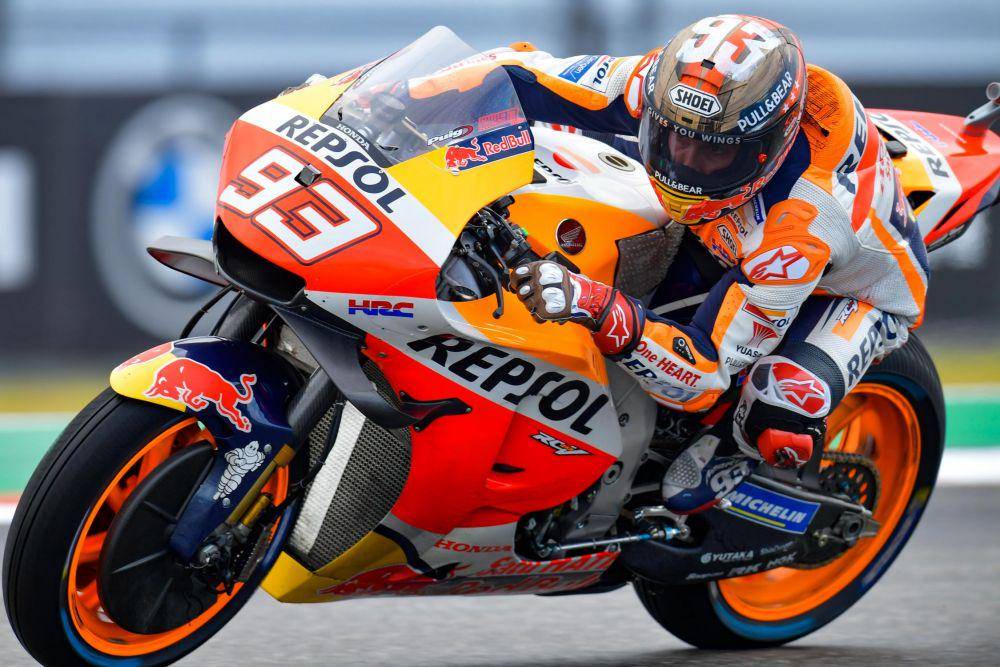Marc Marquez saat menunggangi RC213V pada GP Amerika (motogp.com)