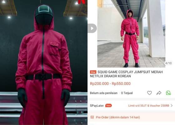 Mengubek-ubek Item Squid Games di Marketplace (Instagram.com/netflixkr |  Tangkapan layar Shopee.co.id)