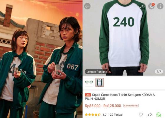 Mengubek-ubek Item Squid Games di Marketplace (Instagram.com/netflixkr |  Tangkapan layar Shopee.co.id)