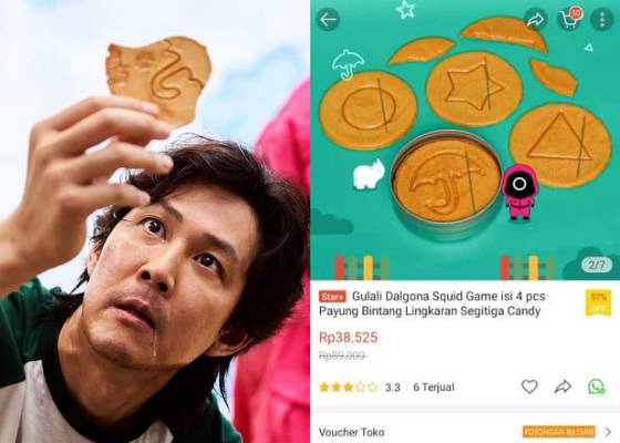 Mengubek-ubek Item Squid Games di Marketplace (Instagram.com/netflixkr |  Tangkapan layar Shopee.co.id)