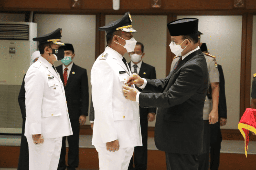 Gubernur Anies Lantik Tujuh Pejabat Tinggi Pratama Jakarta pada Rabu (13/10/2021). (dok. Humas Pemprov DKI Jakarta)