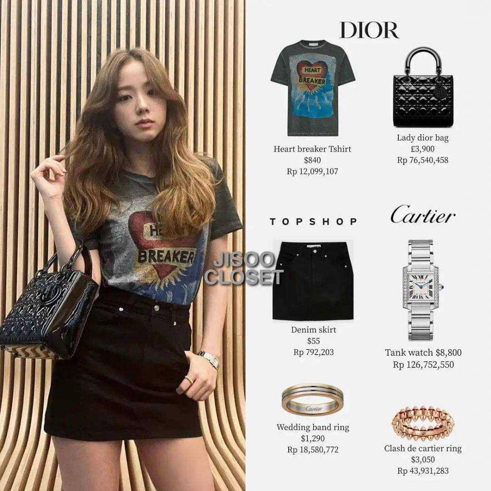 harga outfit Jisoo BLACKPINK (instagram.com/jisoocloset)