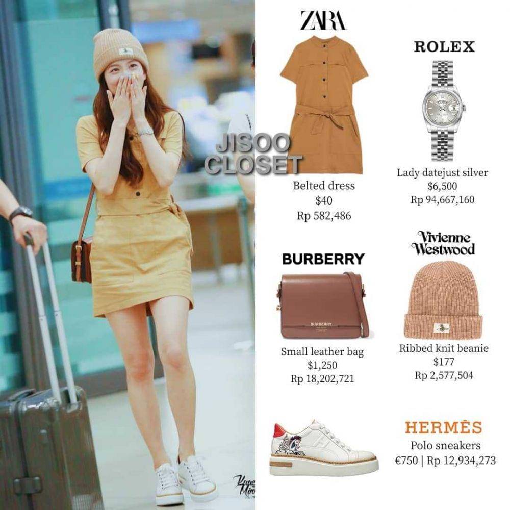 harga outfit Jisoo BLACKPINK (instagram.com/jisoocloset)