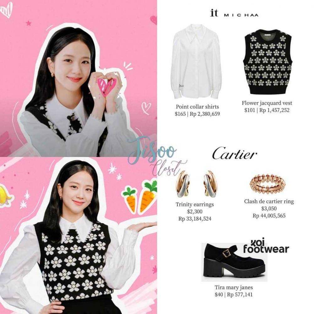 harga outfit Jisoo BLACKPINK (instagram.com/jisoocloset)