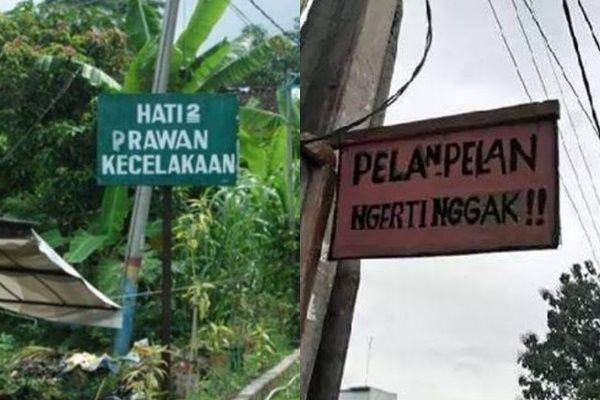 peringatan pelan-pelan di jalan (berbagai sumber)