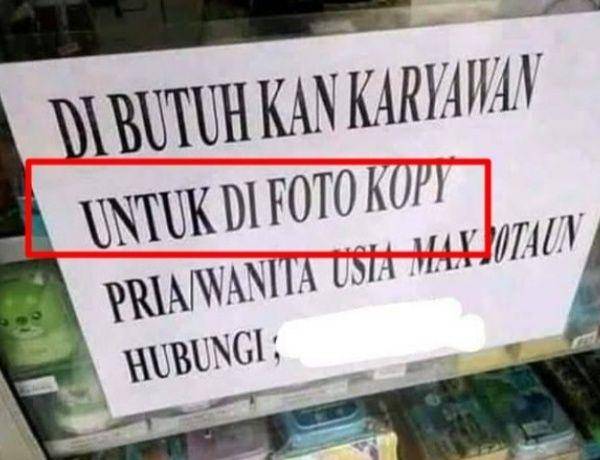 tulisan lowongan kerja nyeleneh (instagram.com/lambeonlen)