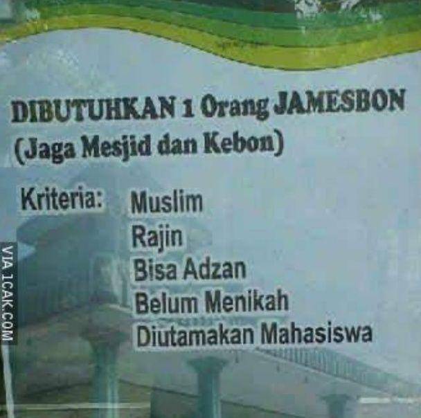 tulisan lowongan kerja nyeleneh (1cak.com)
