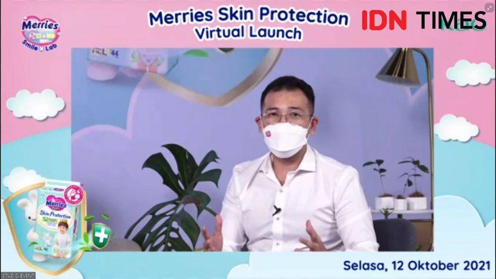 Virtual Press Launch Merries Skin Protection. Selasa (12/10/2021). (IDN Times/Annisa Nisrina)