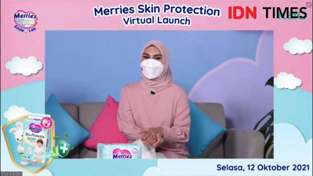 Virtual Press Launch Merries Skin Protection. Selasa (12/10/2021). (IDN Times/Annisa Nisrina)