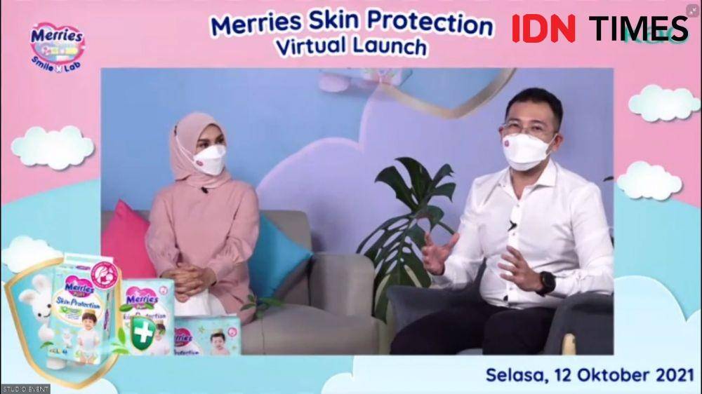 Virtual Press Launch Merries Skin Protection. Selasa (12/10/2021). (IDN Times/Annisa Nisrina)