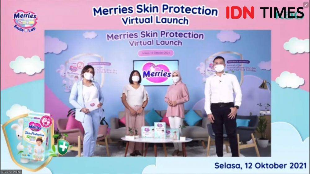 Virtual Press Launch Merries Skin Protection. Selasa (12/10/2021). (IDN Times/Annisa Nisrina)