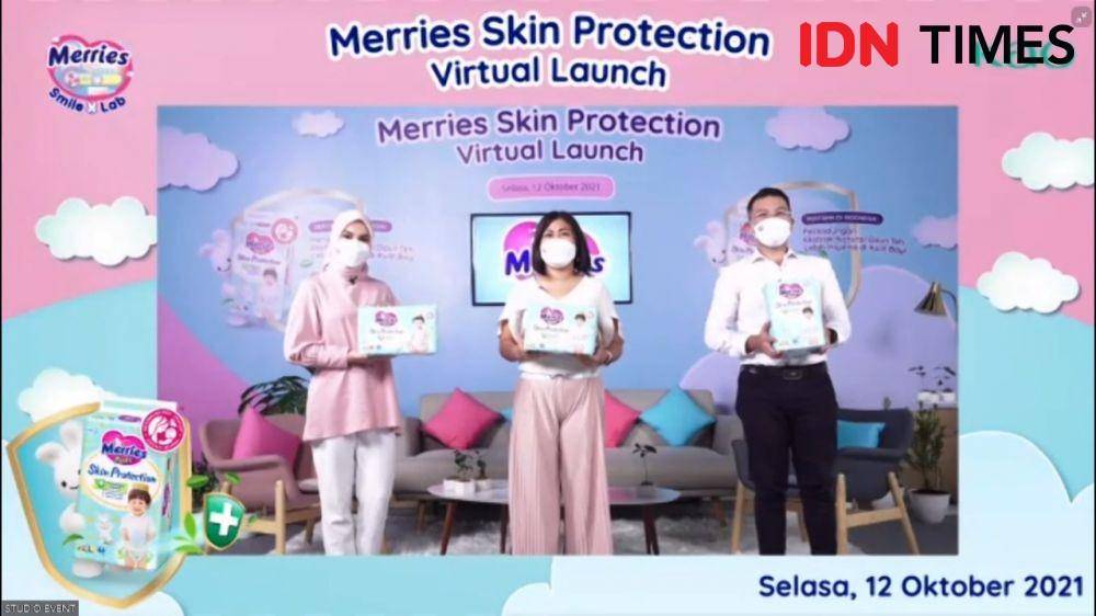 Virtual Press Launch Merries Skin Protection. Selasa (12/10/2021). (IDN Times/Annisa Nisrina)