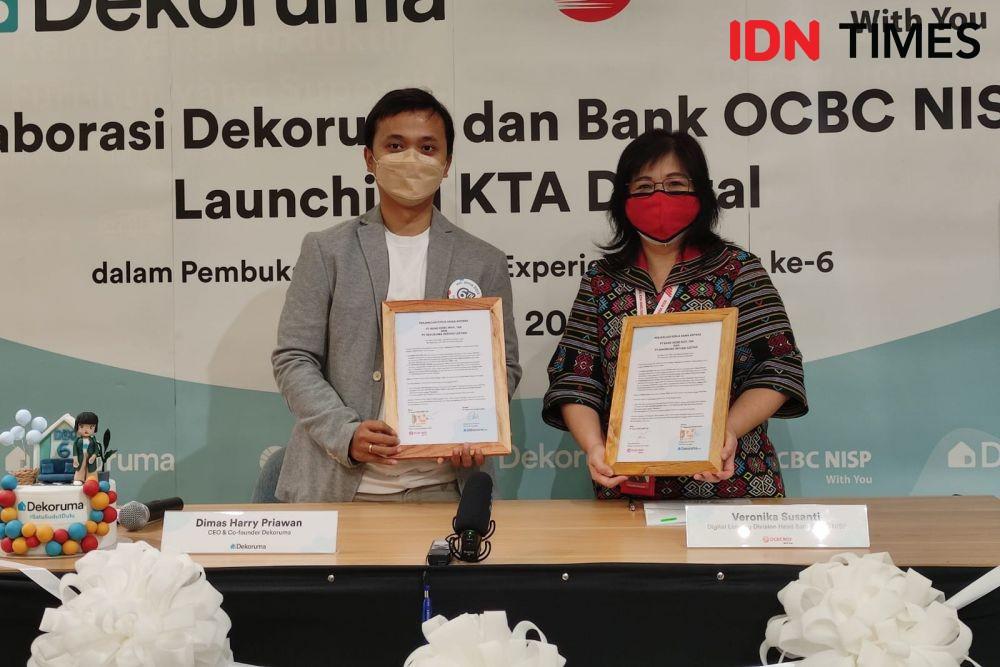 CEO & co-founder Dekoruma, Dimas Harry Priawan dan Digital Lending Division Head Bank OCBC NISP, Veronika Susanti. (IDN Times/Helmi Shemi)