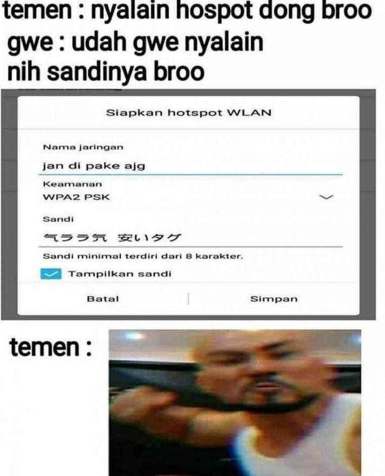 meme tanya password wifi (instagram.com/memecomic.id)