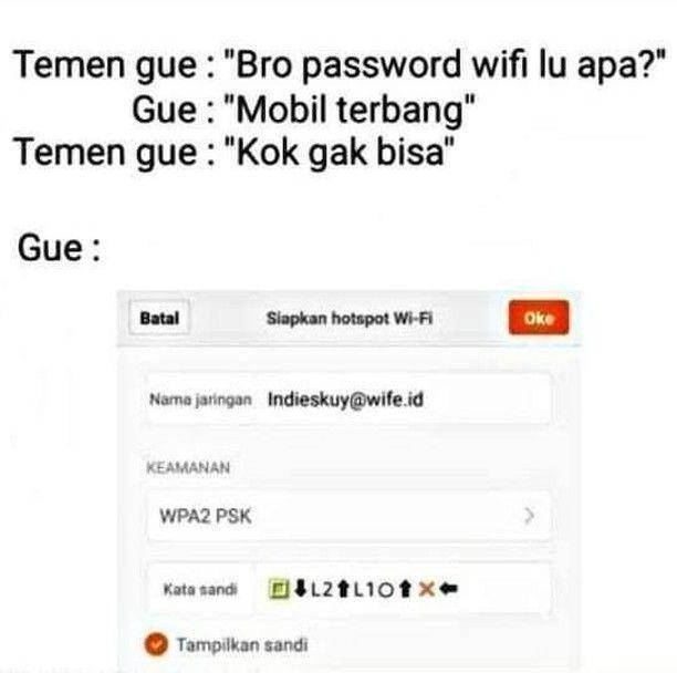 meme tanya password wifi (instagram.com/recehinajah.id)