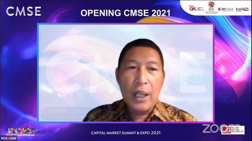 Direktur Utama BEI, Inarno Djajadi, dalam pembukaan CMSE 2021, Kamis (14/10/2021) - (Tangkapan Layar Youtube Indonesia Stock Exchange)