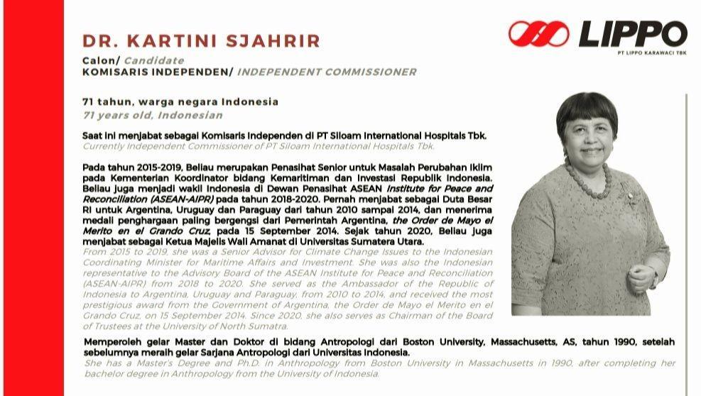 Profil Komisaris Independen Lippo Karawaci, Kartika Sjahrir - (Dok. Lippo Karawaci)