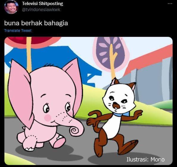 cuitan Buna berhak bahagia (twitter.com/tvindonesiawkwk)
