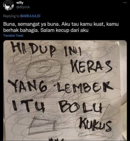 cuitan Buna berhak bahagia (twitter.com/dhycck)