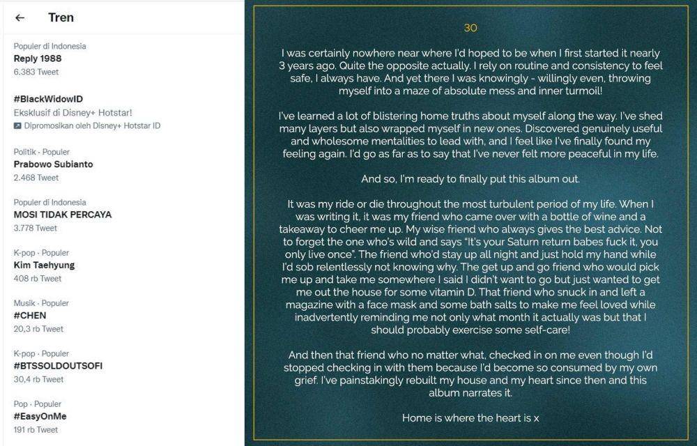 Adele - Easy On Me (Twitter.com | Instagram.com/adele/)