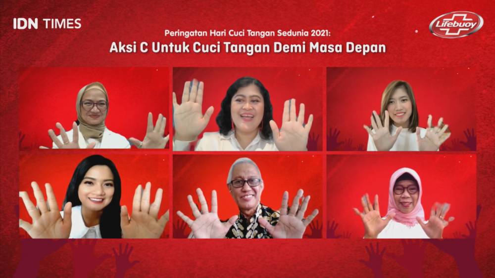 Semua pembicara di Peringatan Hari Cuci Tangan Sedunia 2021 (IDN Times/Bima Anditya)