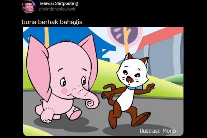cuitan Buna berhak bahagia (twitter.com/tvindonesiawkwk)