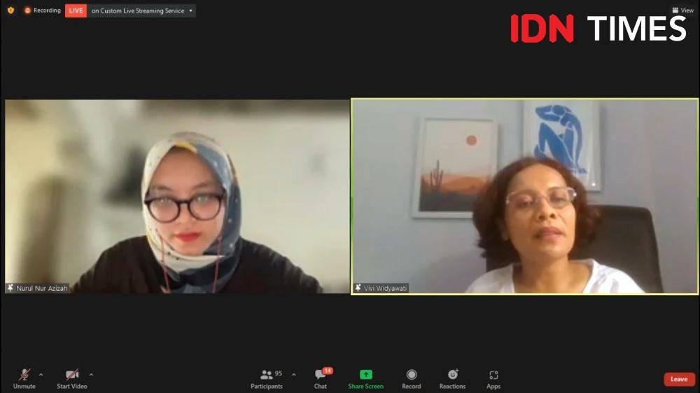 Talkshow, Performance dan Launching Pekerja Muda Bicara: Stop Kekerasan dan Pelecehan di Dunia Kerja. Kamis (14/10/2021). (IDN Times/Annisa Nisrina)