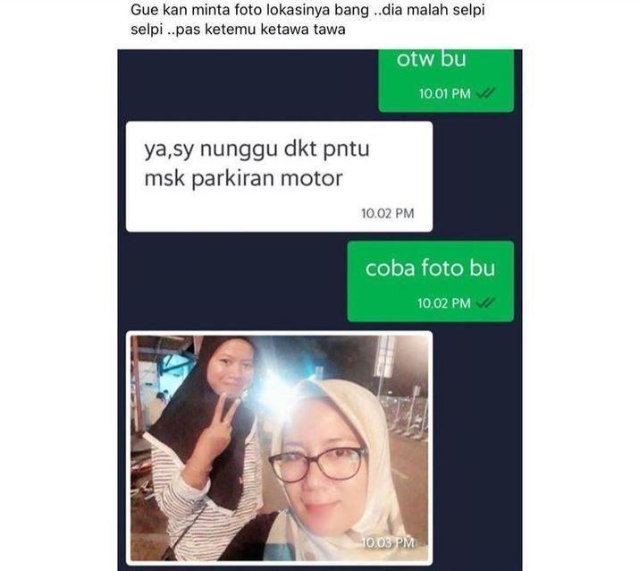 chat driver ojek online cari posisi penumpang (instagram.com/newdramaojol.id)