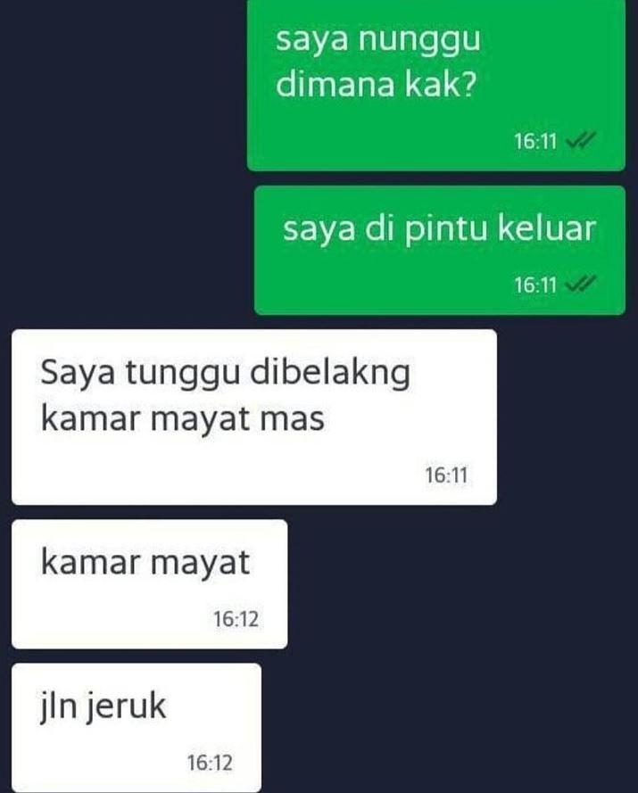 chat driver ojek online cari posisi penumpang (instagram.com/gojek24jam)