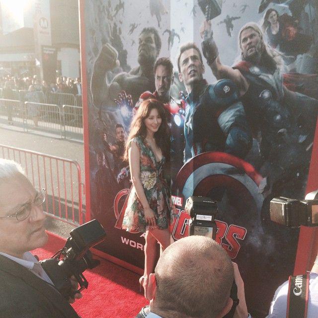 Claudia Kim di World Premiere film Avengers: Age of Ultron (instagram.com/claudiashkim)