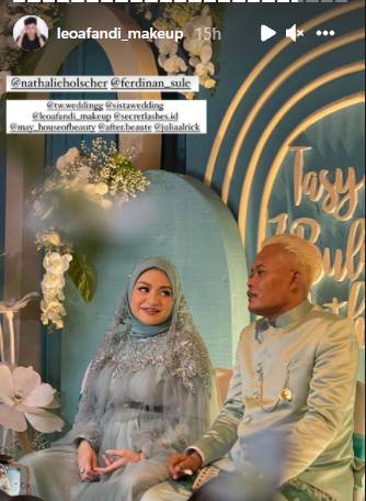 Makeup dan busana Nathalie Holscher. (instagram.com/leoafandi_makeup)