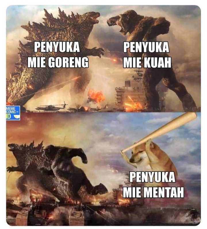 meme Godzilla lawan Kong (instagram.com/memecomic.id)