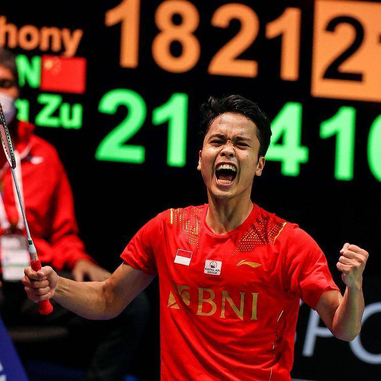 Anthony Ginting kalahkan Lu Guang Zu di final Thomas Cup 2020 (Dok. Badmintonphoto)