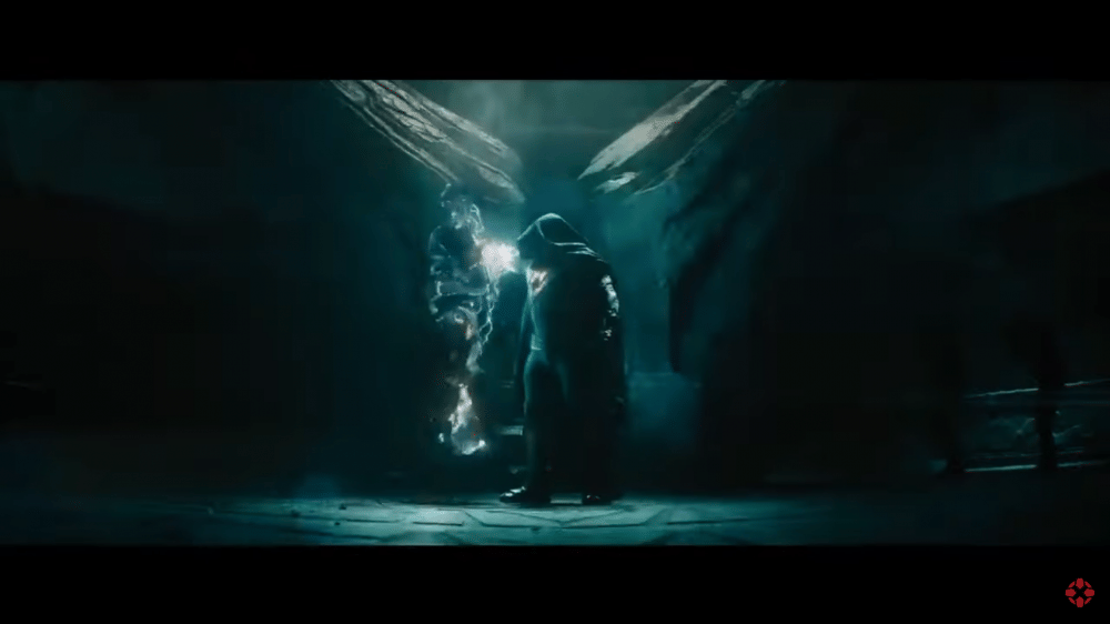 Black Adam menghancurkan seseorang. youtube.com/IGN