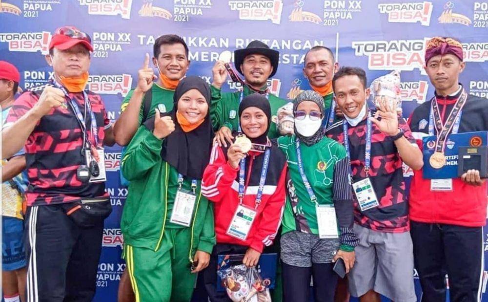 Prajurit TNI Angkatan Laut yang berhasil memboyong medali emas dan perunggu di cabor selam laut (www.instagram.com/@tni_angkatan_laut)