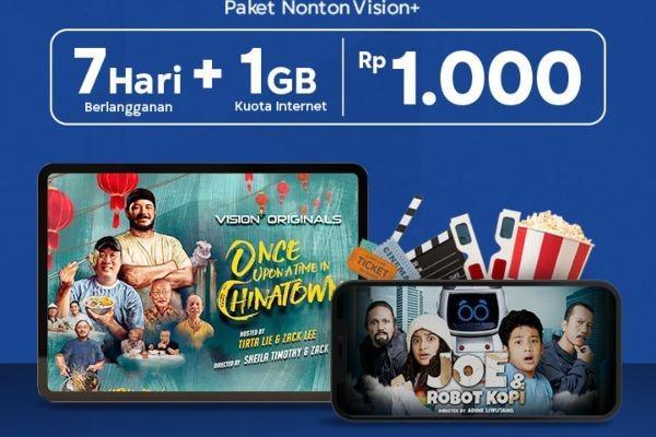 Paket Bundling XL Axiata dan Vision+, Kuota Data 1GB Cuma Rp1.000