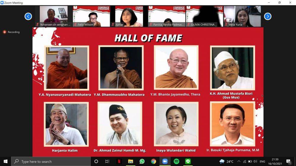 Webinar Sarasehan Kebangsaan peringatan Sumpah Pemuda yang digelar Young Buddhist Association, Sabtu malam. Dok. Istimewa.