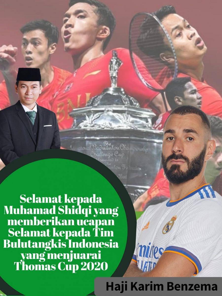 ucapan selamat warganet tim Thomas Indonesia (twitter.com/lebahtangkai)