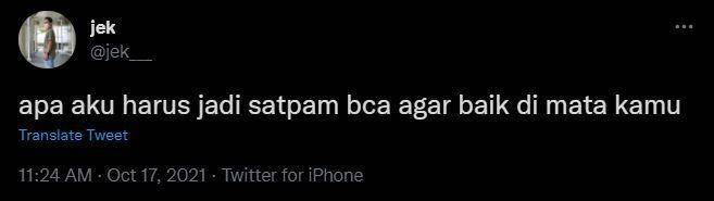 curhat baper dengan satpam (twitter.com/jek___)