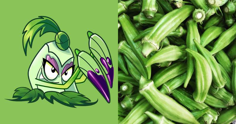 karakter Pokra dan ilustrasi okra (dok. PopCap Games/Plants vs. Zombies 2 | unsplash.com/Elianna Friedman)