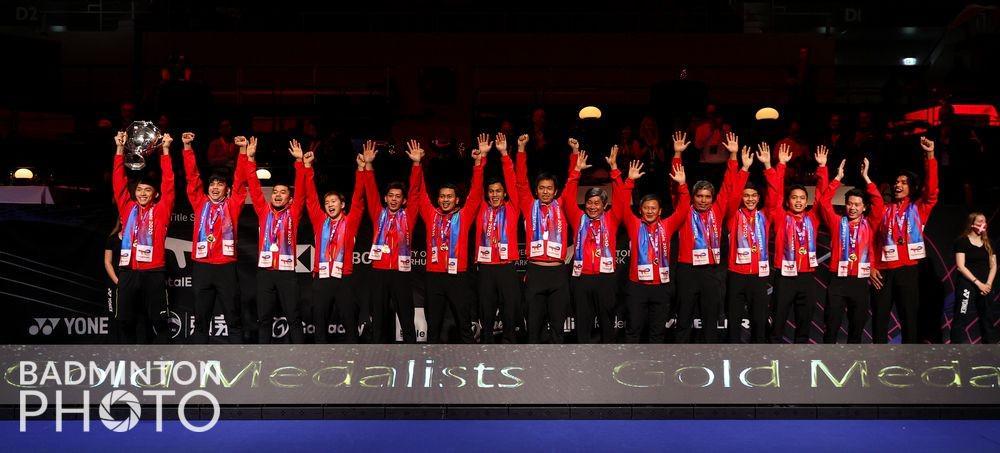 Skuad beregu putra Indonesia menangkan Piala Thomas 2020 (Dok.BadmintonPhoto)