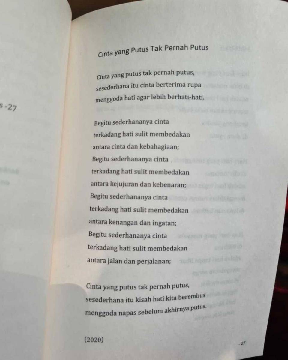 unggahan #MingguPuisi Najwa Shihab (instagram.com/Najwashihab)