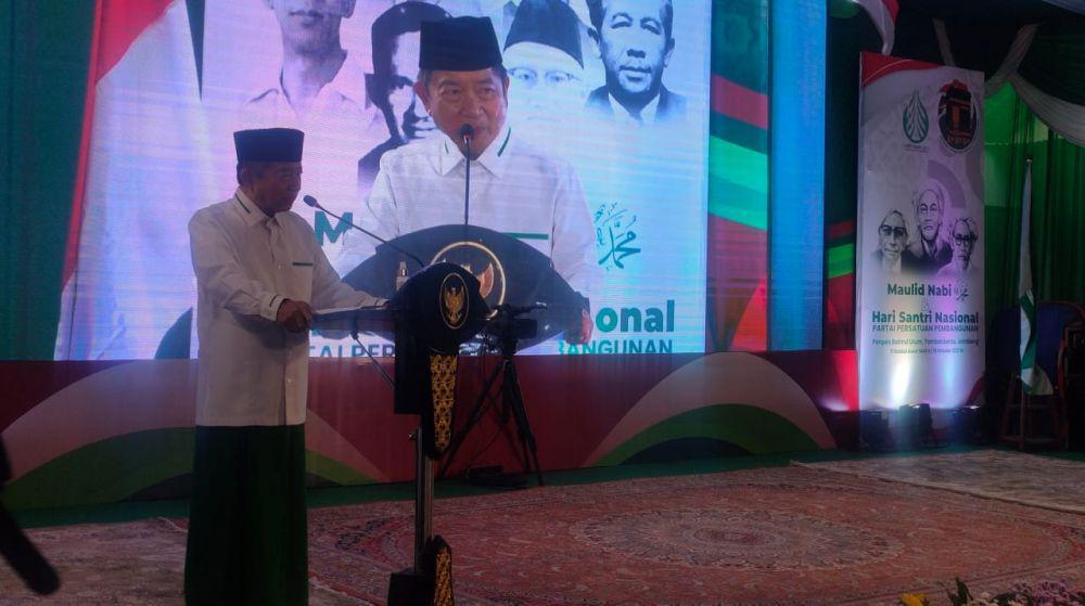 Ketua Umum DPP Suharso Monoarfa saat di Ponpes Bahrul Ulum Jombang. IDN Times/Zainul Arifin