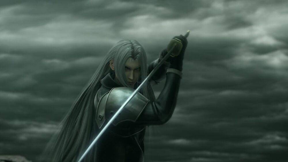 Sephiroth, antagonis utama di FFVII, beraksi di FFVII: Advent Children. (finalfantasy.fandom.com)