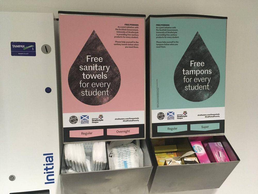 Dispenser pembalut di Universitas Strathclyde, Skotlandia. (twitter.com/StrathApp)