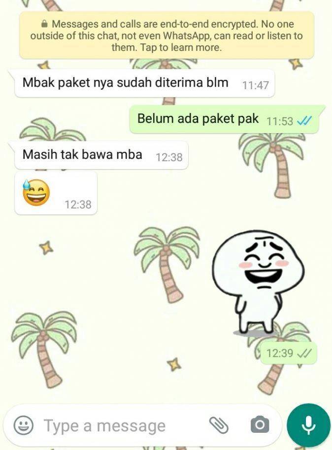 chat kurir antar paket (twitter.com/txtdrikurir)