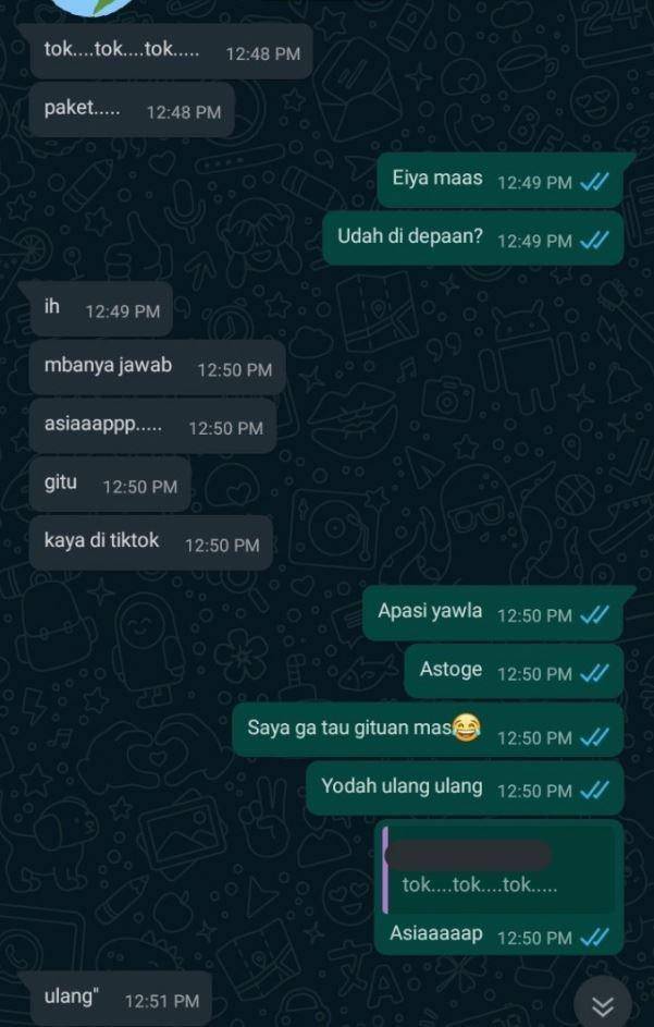 chat kurir antar paket (twitter.com/txtdrikurir)