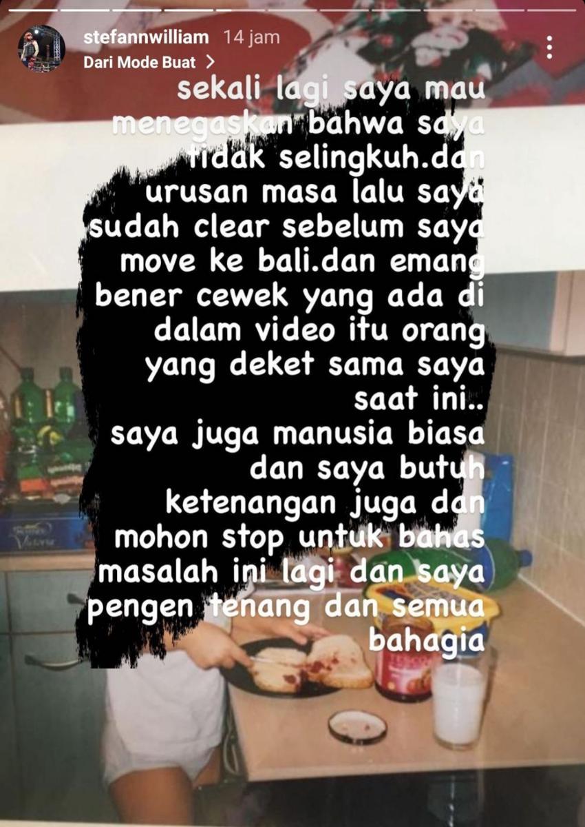 tangkapan layar Instagram Story Stefan William (instagram.com/stefannwilliam)